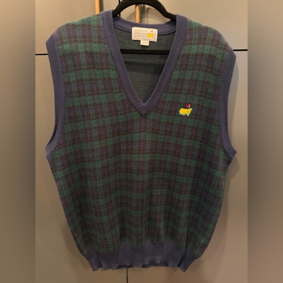 Masters Other - Augusta National Golf Shop Masters Plaid Sweater Vest Men’s Large Cotton V-Neck